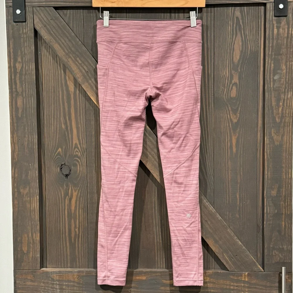 Athleta Girl's Stash Your Treasures Spacedye Tight Leggings‎ Mauve Size XL 14
